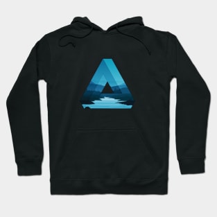 Artistic Geometric Triangle With A Calm Forest Scene Hoodie